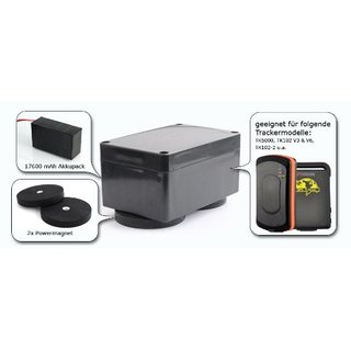 MEGAPAKET 2: wasserdichte Akku-Magnetbox 17600 mAh fr TK104 und TK5000 bis 10.2014 Goldkontakte